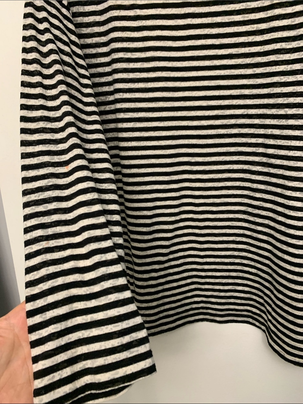 AllSaints Black & White Striped Tee in Large super light airy long sleeve comfy - Picture 5 of 6